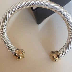 Cuff two tone bracelet casted plated